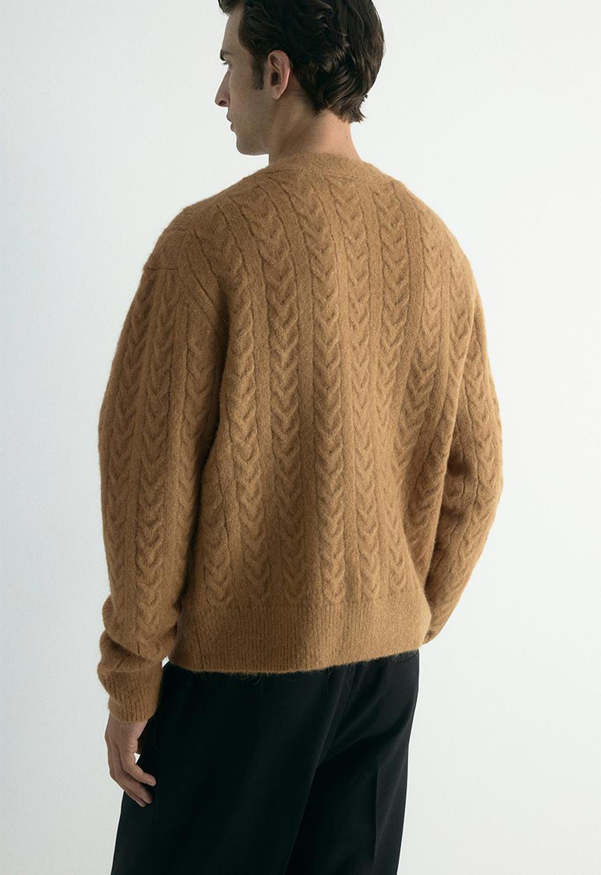 H&M - Loose fit wool-blend cardigan - beige