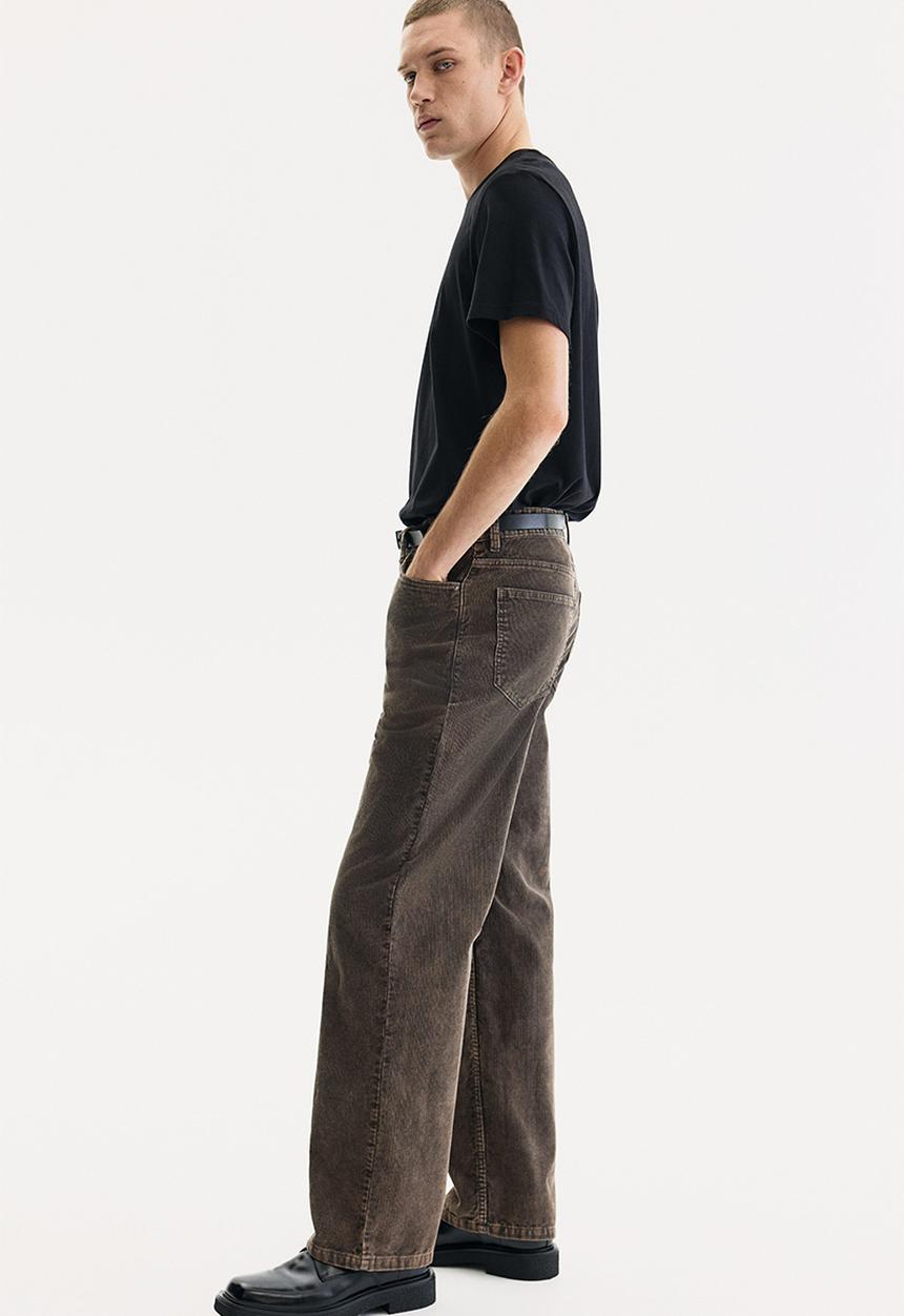 H&M - Relaxed fit corduroy trousers - dark grey