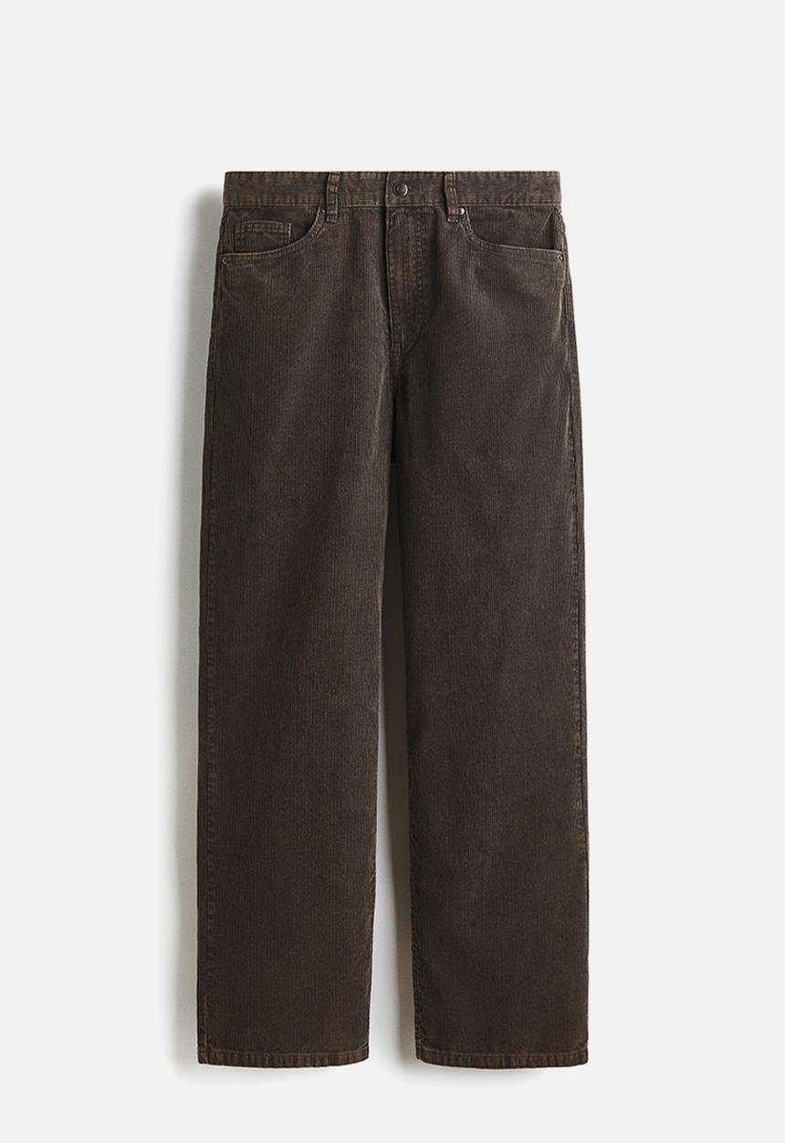 H&M - Relaxed fit corduroy trousers - dark grey