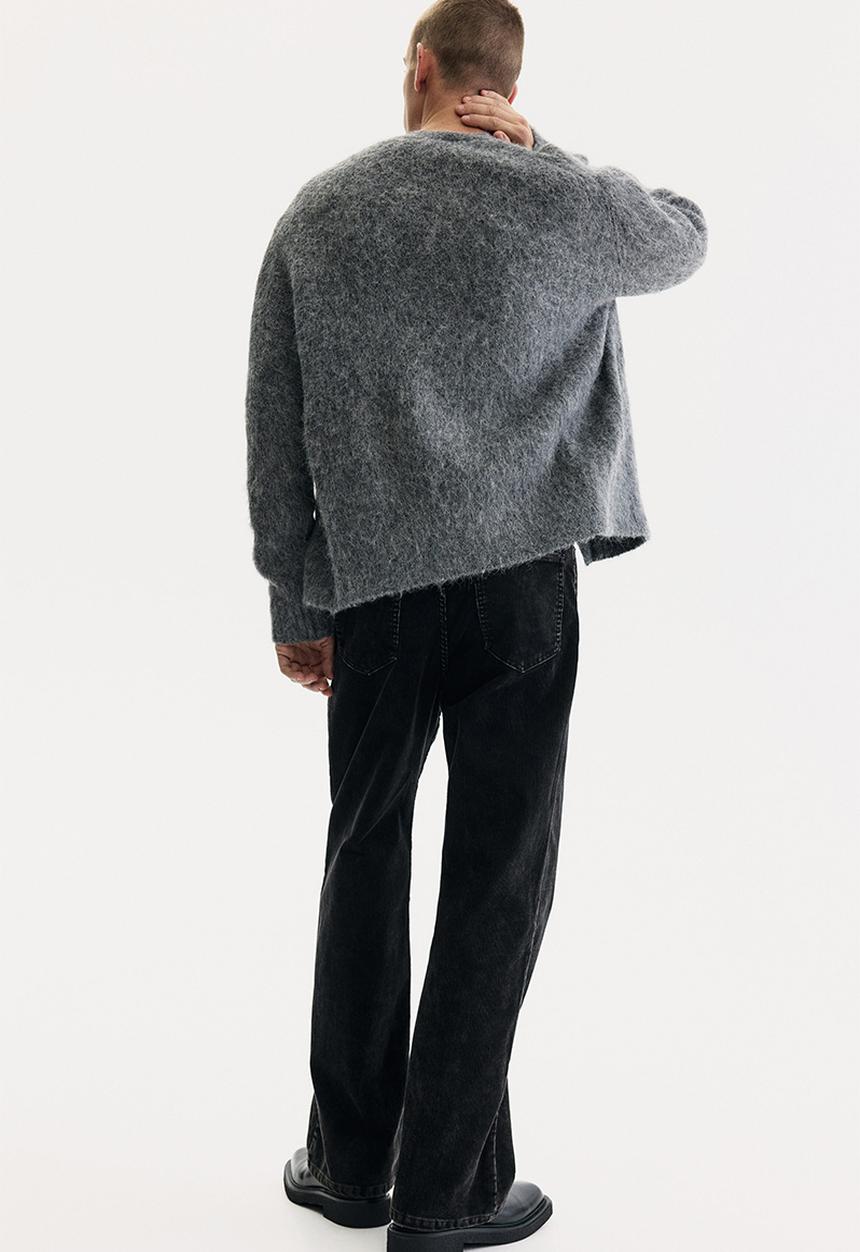 H&M - Relaxed fit corduroy trousers - denim black