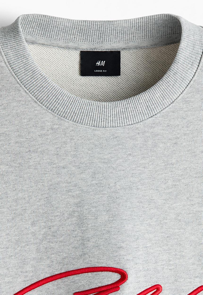 H&M - Loose fit sweatshirt - light grey marl/golden