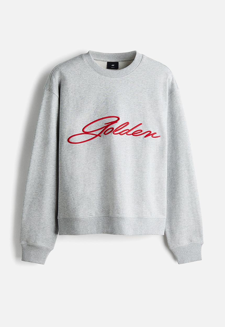 H&M - Loose fit sweatshirt - light grey marl/golden