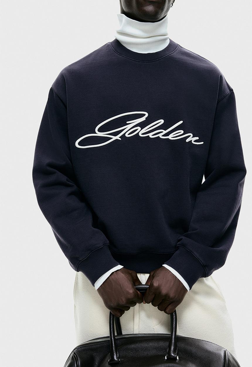 H&M - Loose fit sweatshirt - navy blue/golden