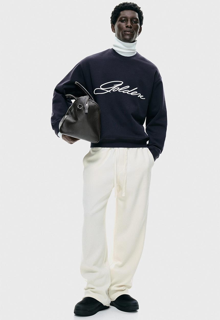 H&M - Loose fit sweatshirt - navy blue/golden