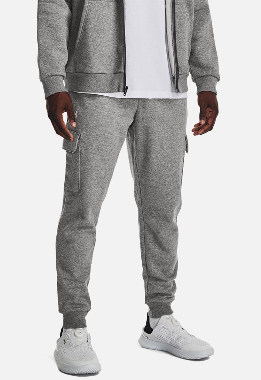 Under Armour - UA Rival Fleece Cargo Jogger - Castlerock Light Heather /  / White