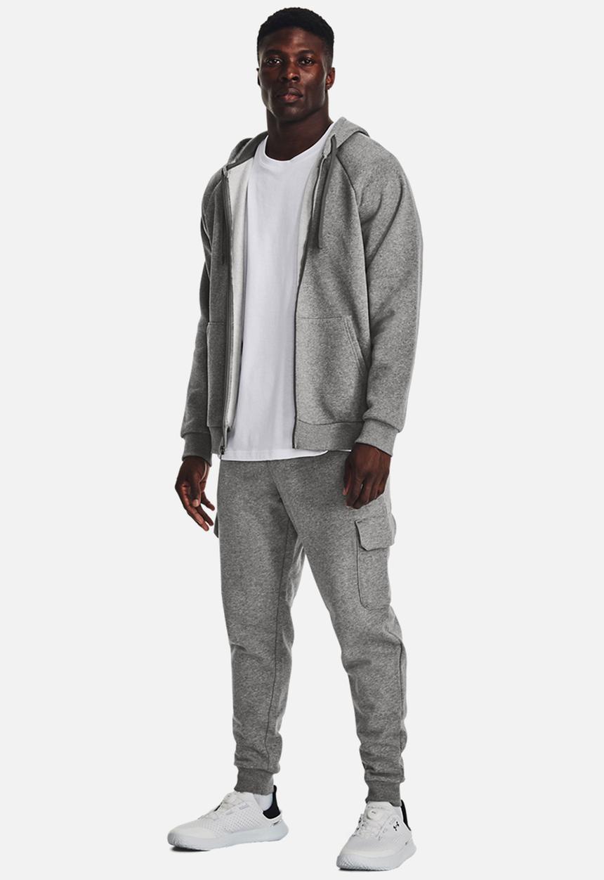 Under Armour - UA Rival Fleece Cargo Jogger - Castlerock Light Heather /  / White