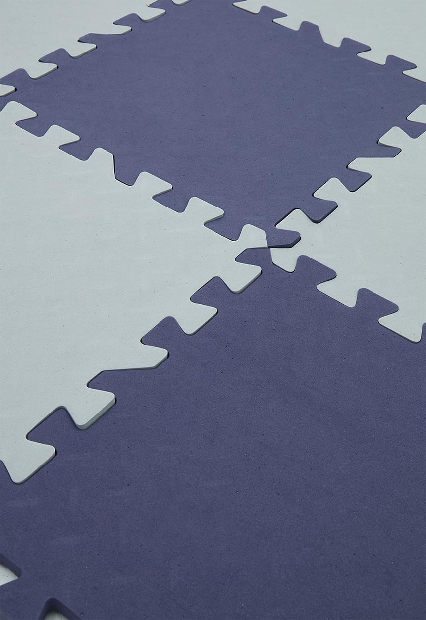 Pop Candy - Checkerboard puzzle mat - blue/grey