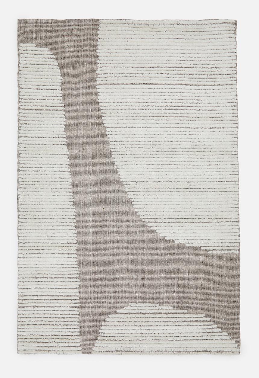Sixth Floor - Geo Wool Tufted Rug Grey & Natural