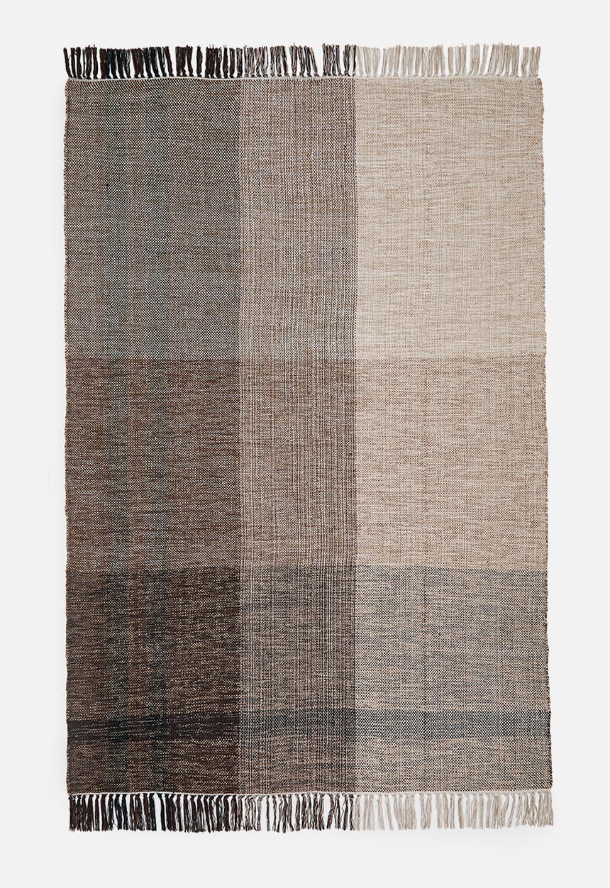 Sixth Floor - Alto Check Cotton Woven Rug Natural