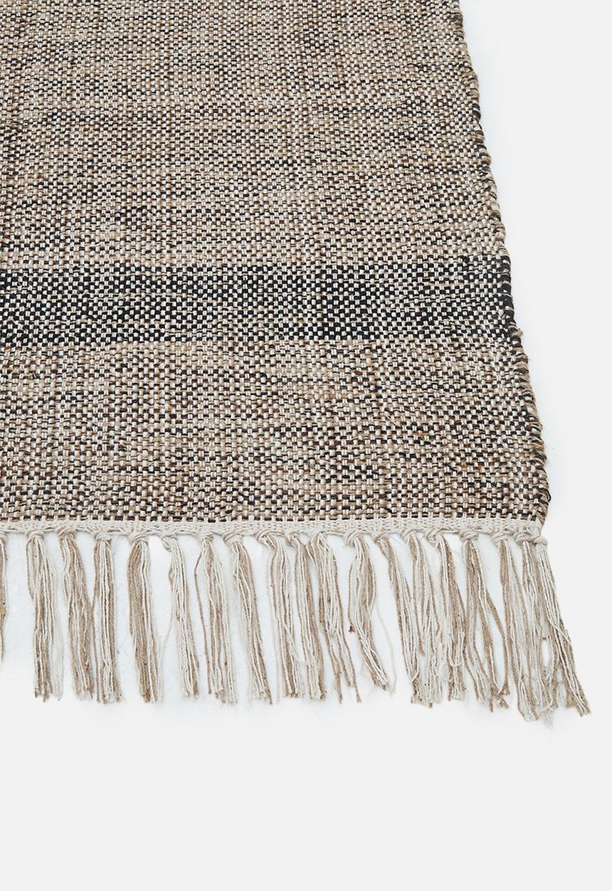 Sixth Floor - Alto Check Cotton Woven Rug Natural