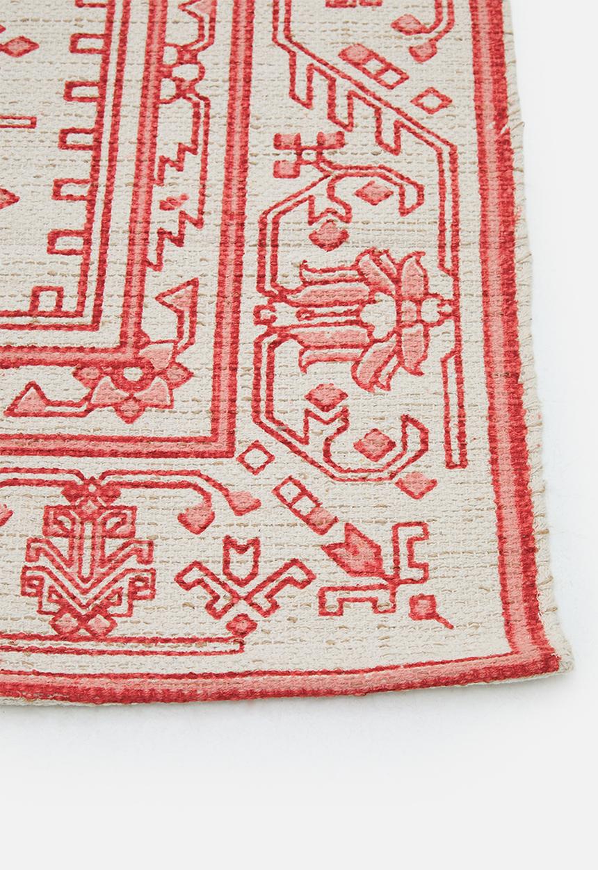 Sixth Floor - Finn Cotton Rug Natural & Pink
