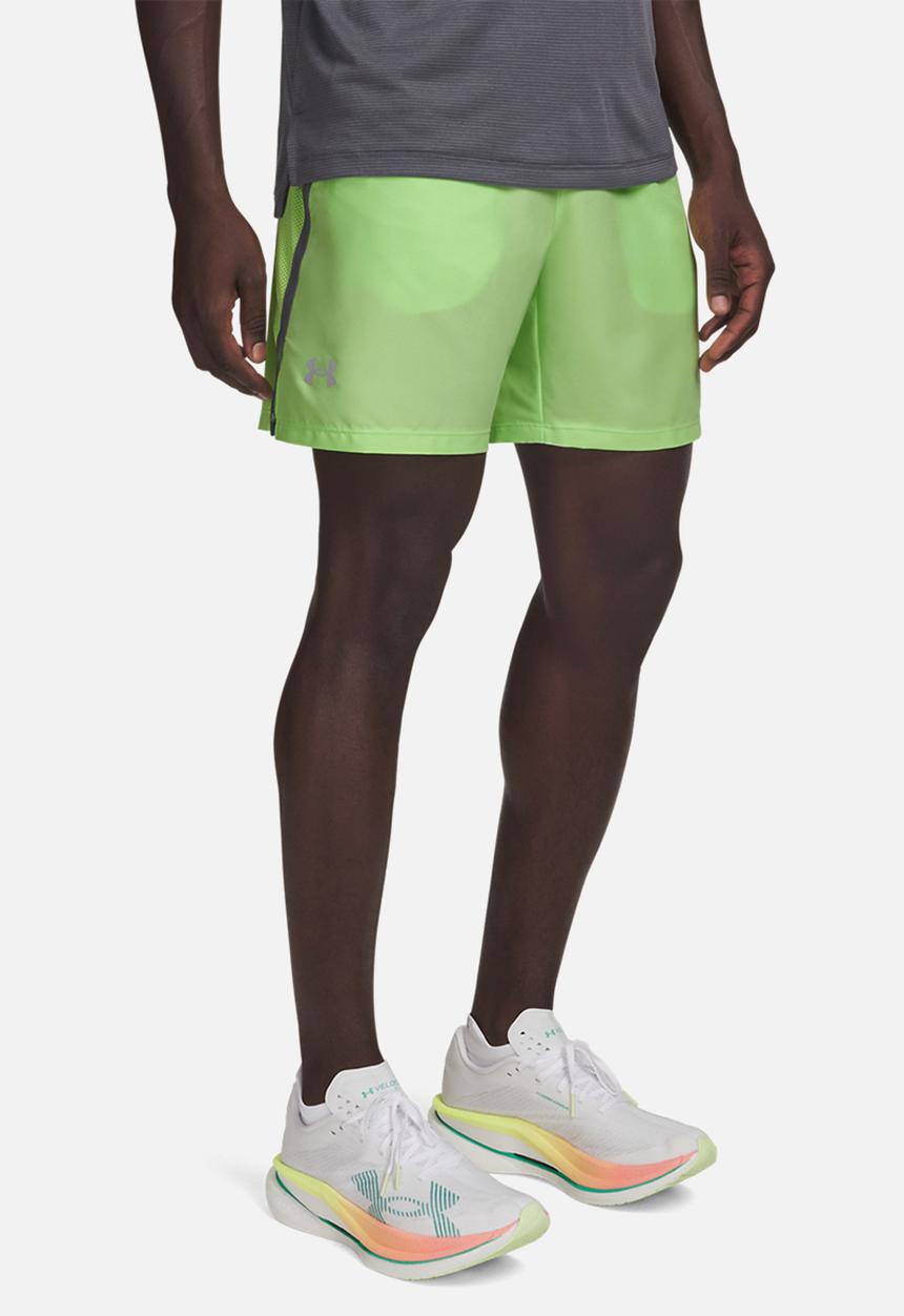 Under Armour - UA Launch 7'' Shorts- Lumos Lime / Castlerock / Reflective