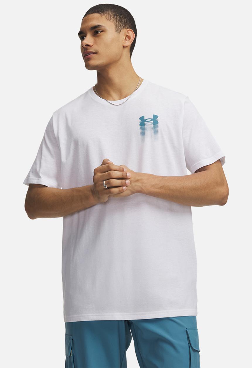 Under Armour - UA  BLUR LOGO SS  Tee - White /  / Boundless Blue
