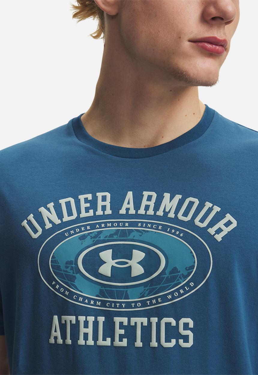 Under Armour - UA  60/40S Armour Globe SS Tee - Wham Blue /  / Atlas Green