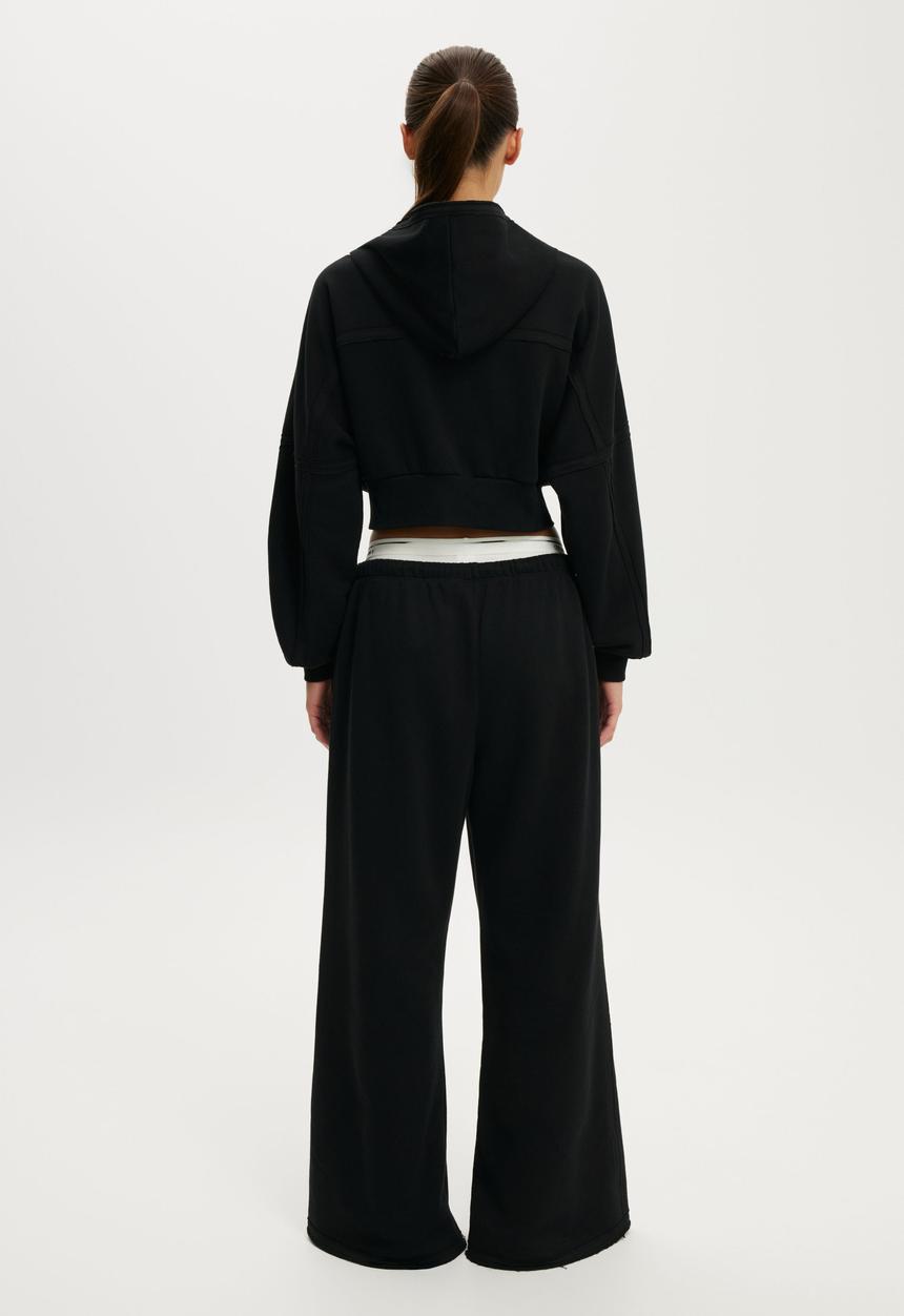 Cotton On - Active Raw Edge Wide Leg Sweatpant - Black