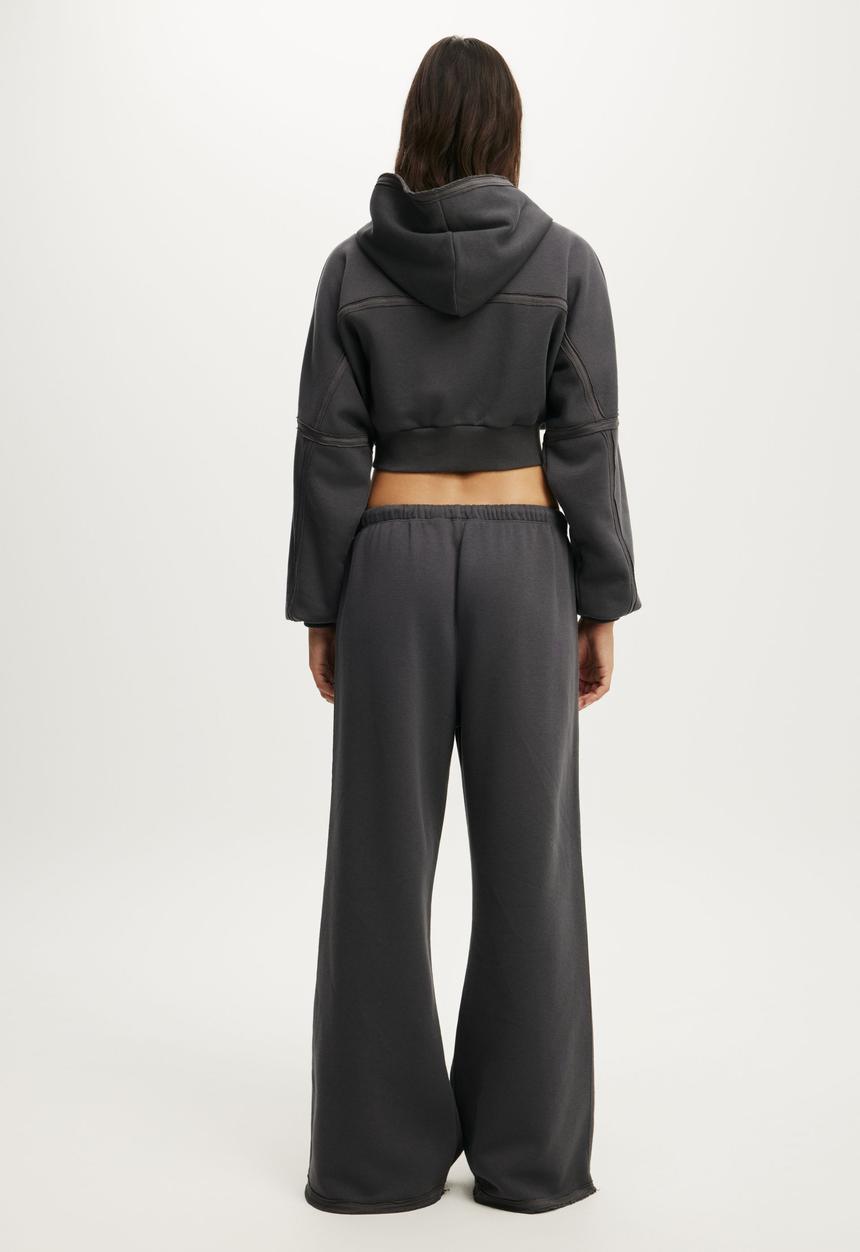 Cotton On - Active Raw Edge Wide Leg Sweatpant - Graphite