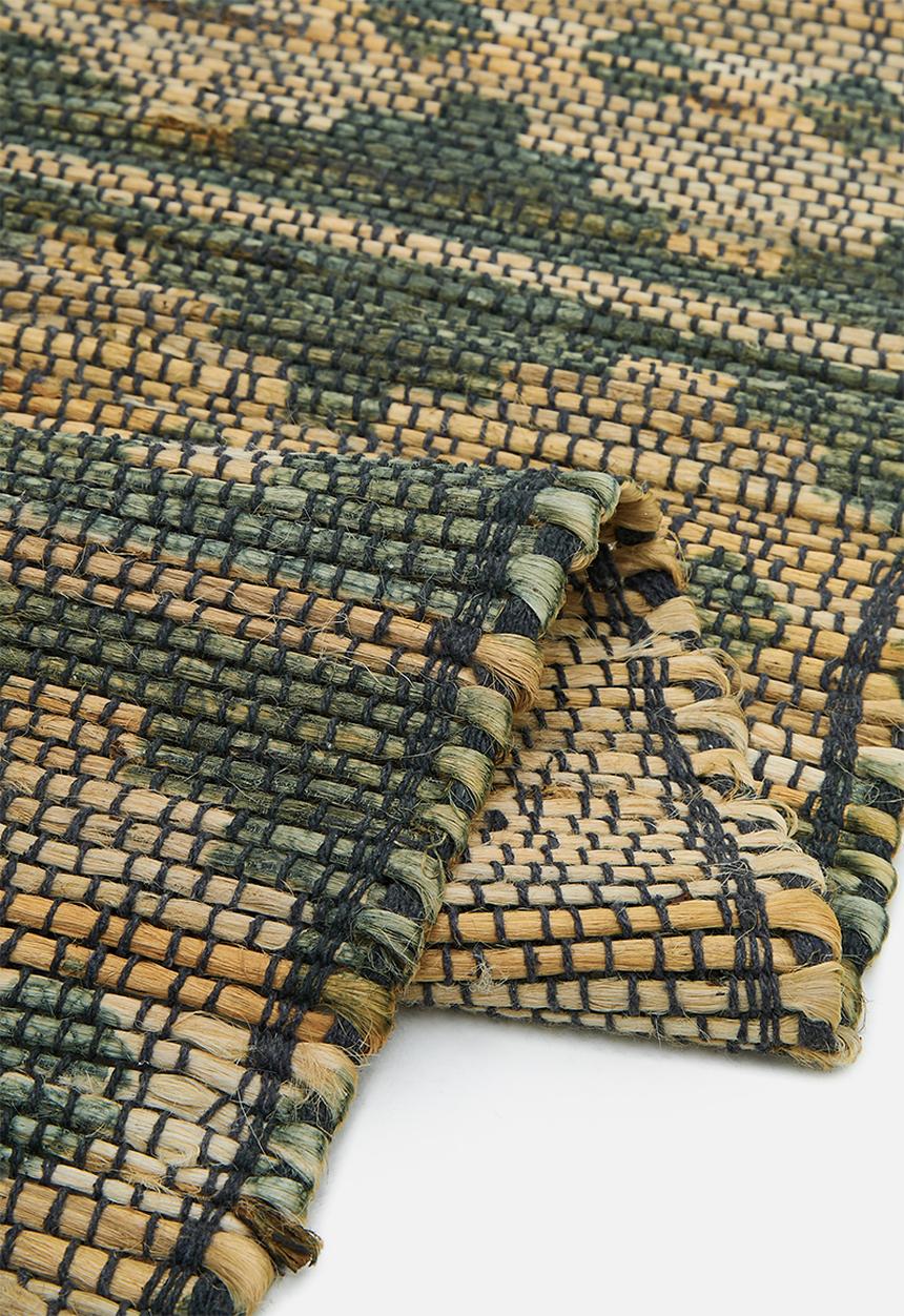 H&S - Aspen Cotton & Jute Runner  Green