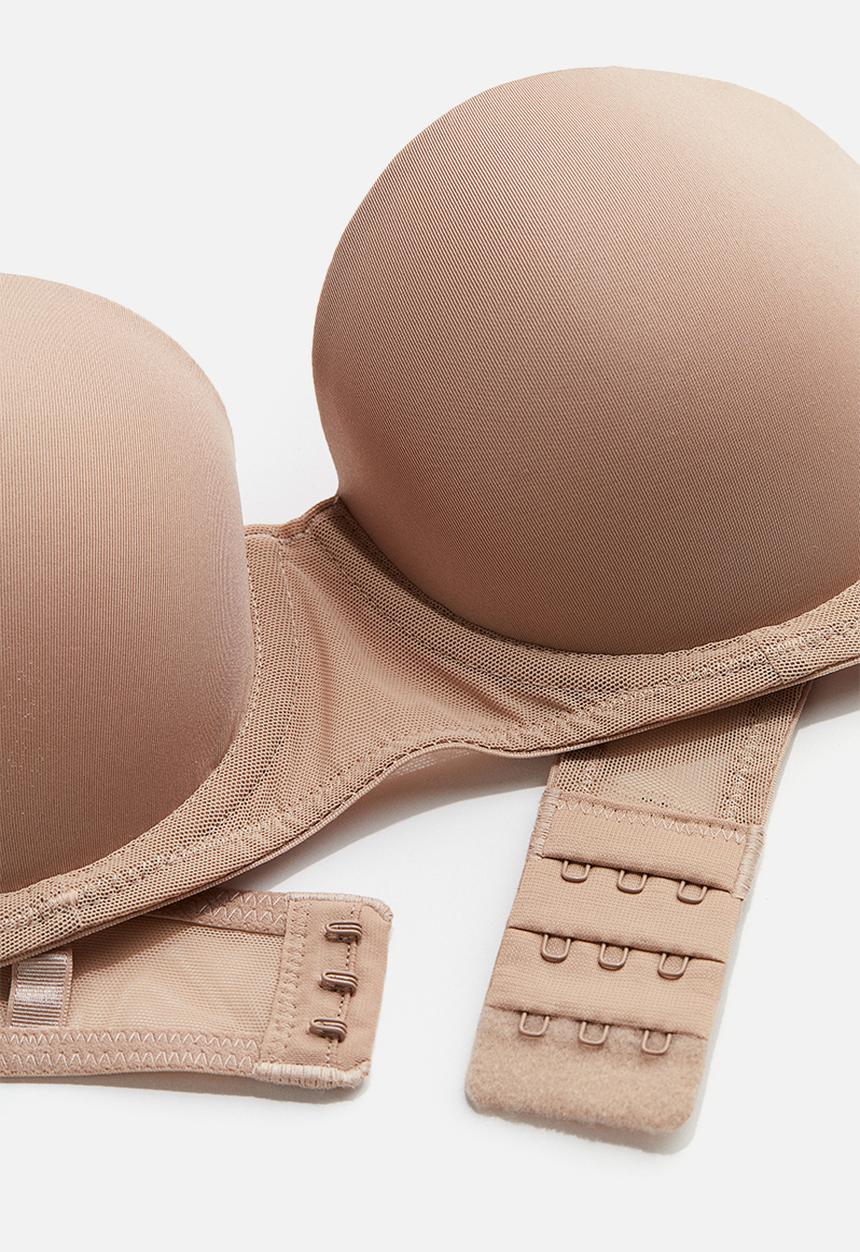 H&M - Padded microfibre balconette bra - beige