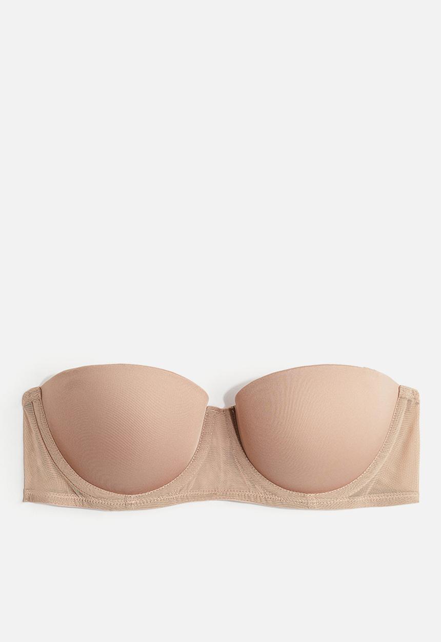 H&M - Padded microfibre balconette bra - beige