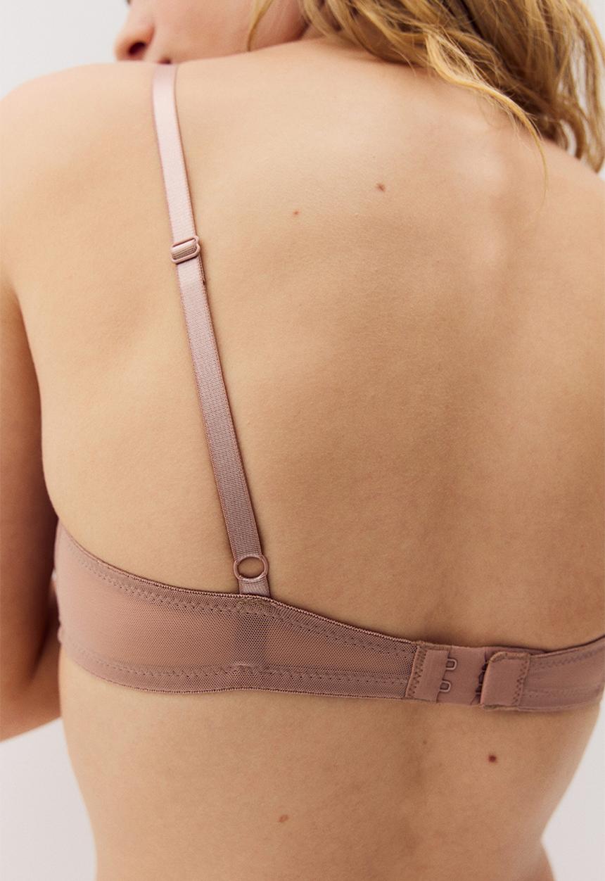 H&M - Lace push-up bra - light brown
