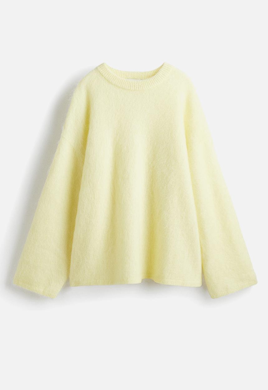 H&M - Oversized mohair-blend jumper - light yellow