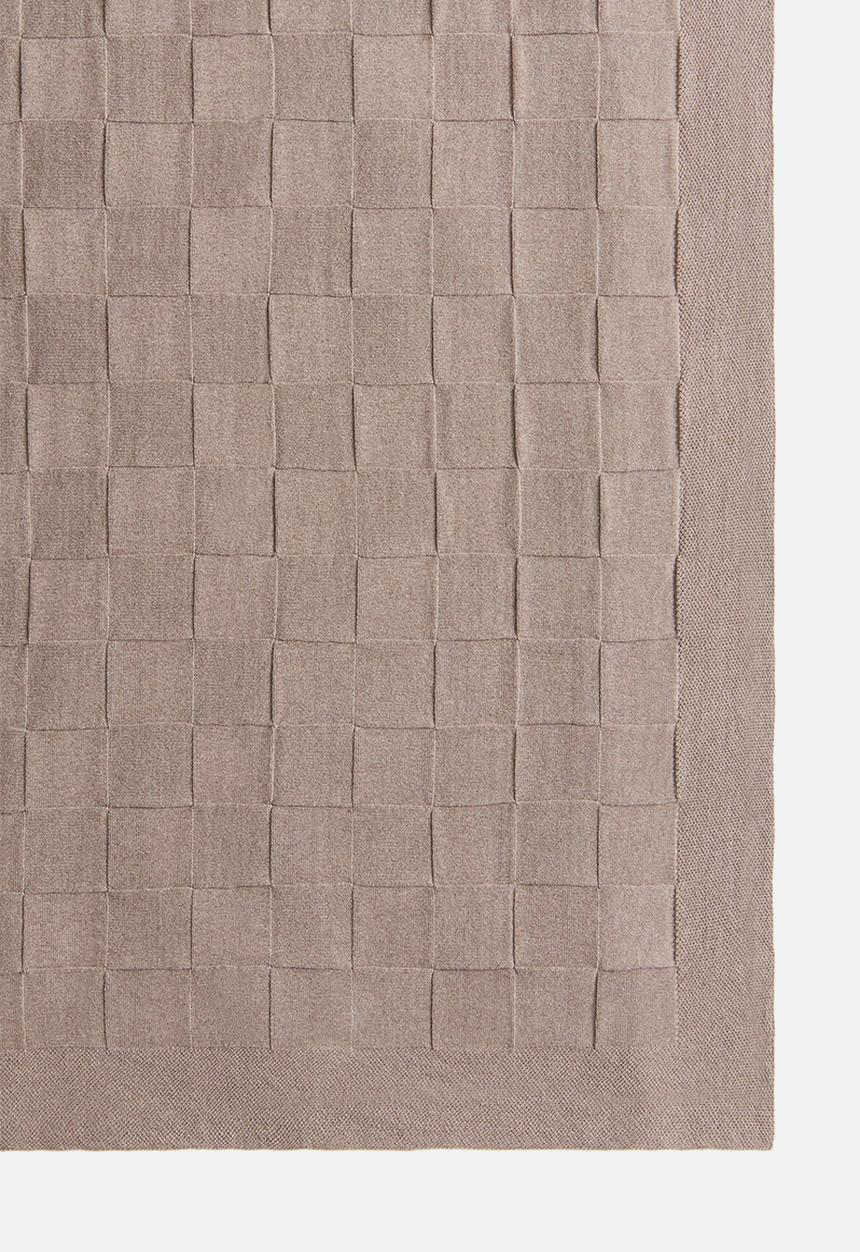 H&M - Knitted cotton blanket - dark beige