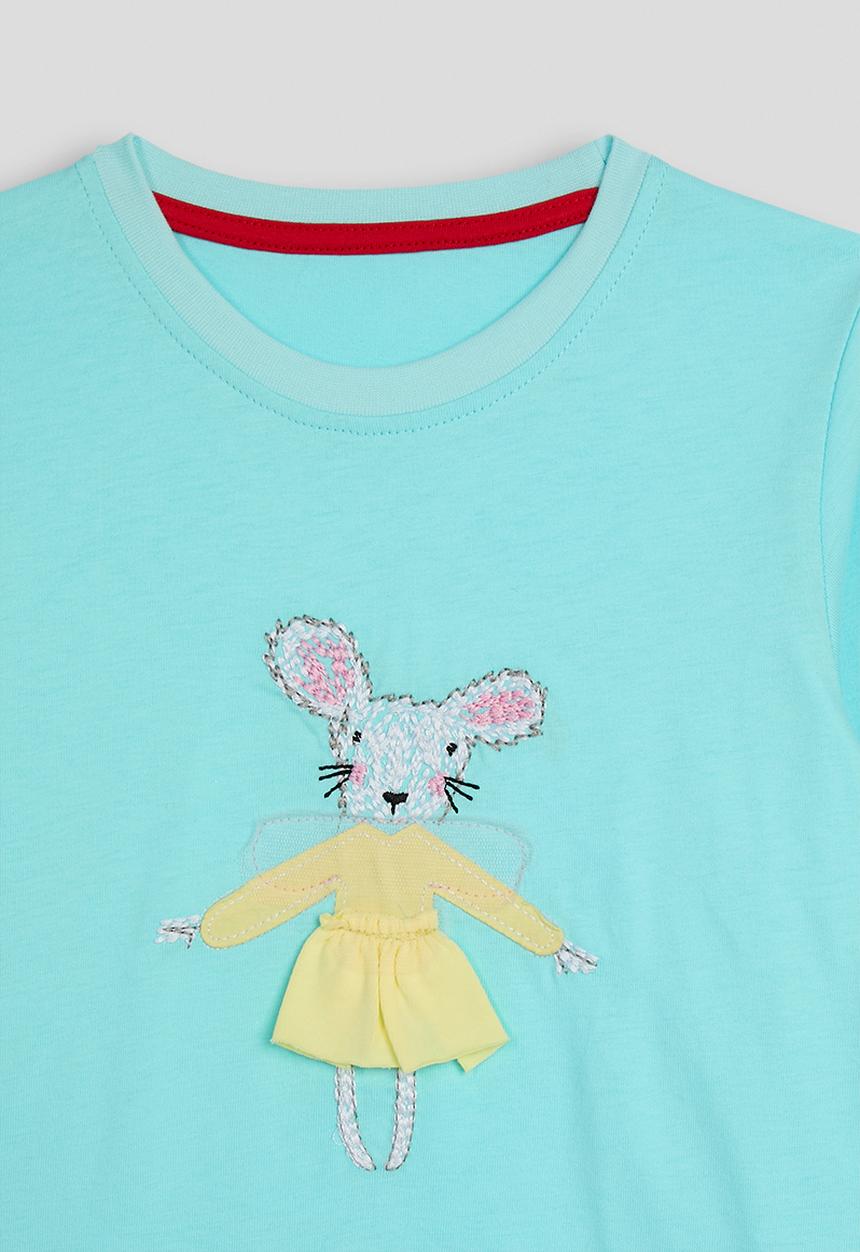 Pop Candy - Mouse placement & print pj set - aqua blue/floral multi