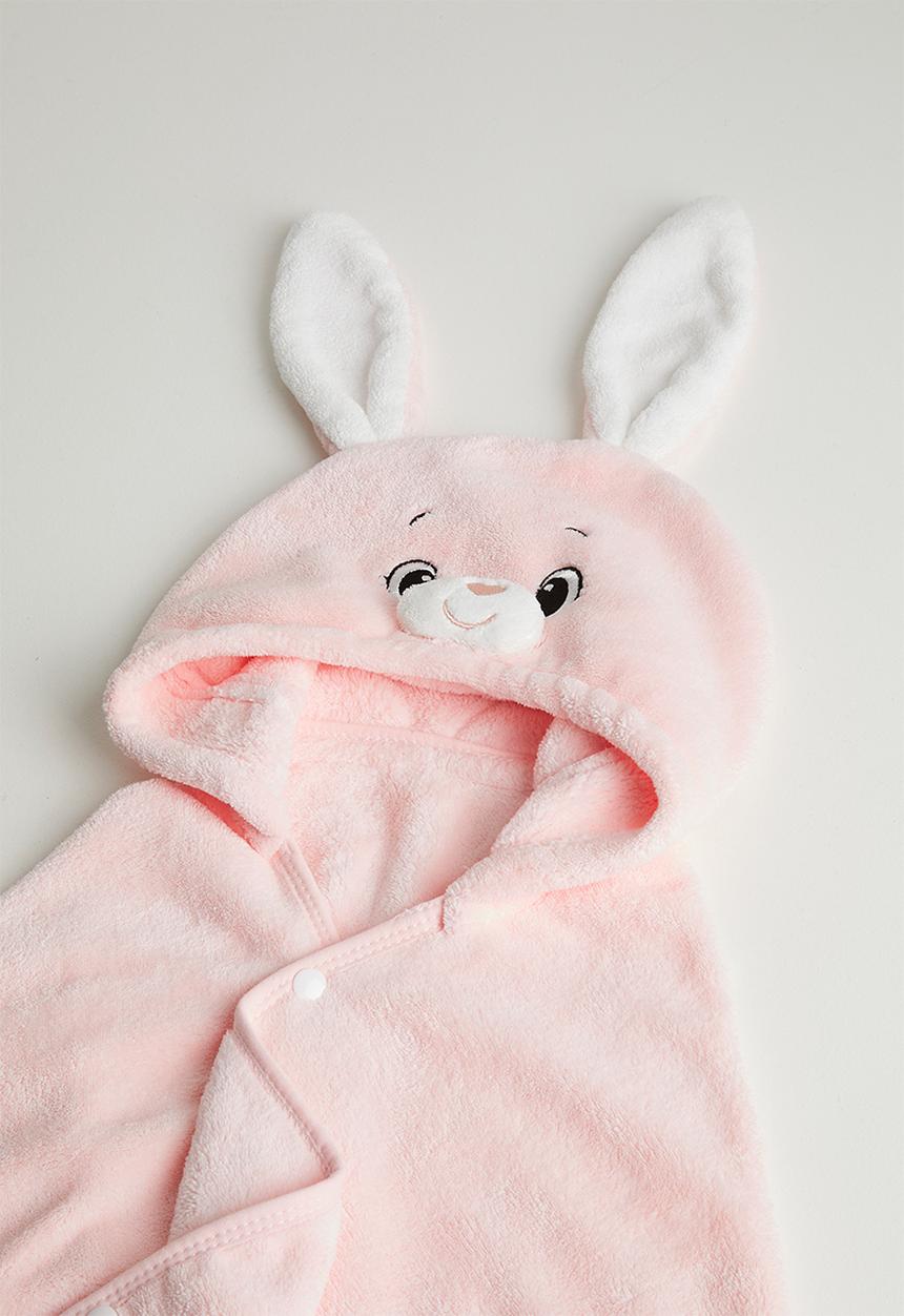 Pop Candy - Bunny hooded towel - light pink