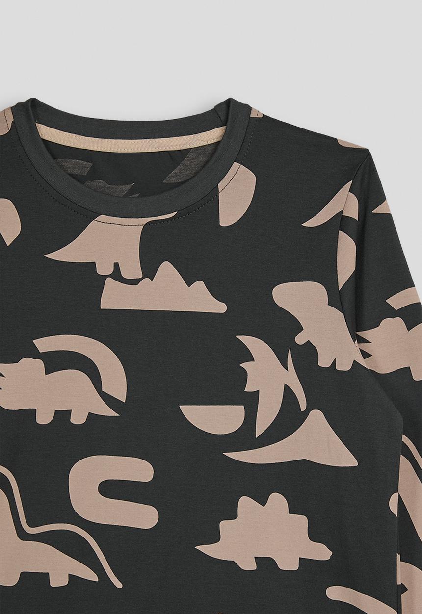 Pop Candy - Pj set - dark grey/dino multi