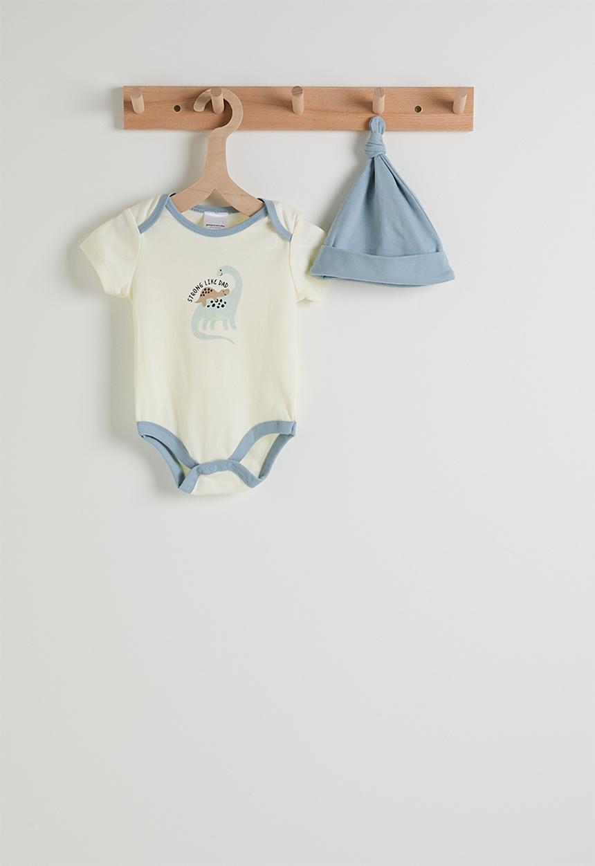 Pop Candy - Bodysuit with beanie - cream/blue