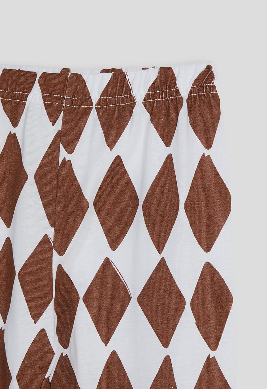 Pop Candy - Harlequin print pj set - saddle brown/dino
