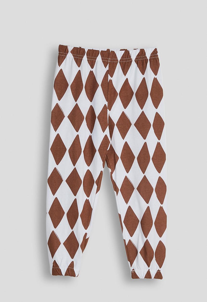 Pop Candy - Harlequin print pj set - saddle brown/dino
