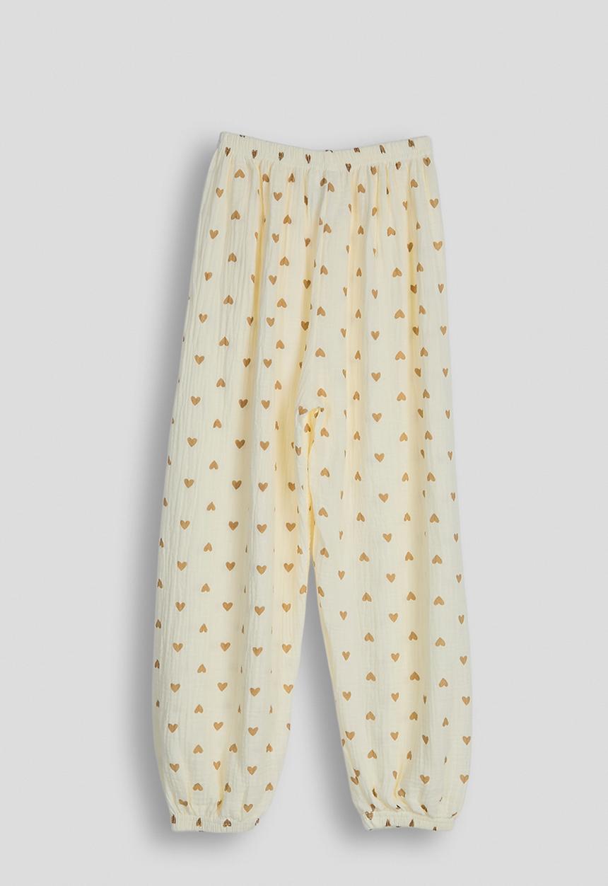 Pop Candy - Soft cotton pj set - cream/heart aop
