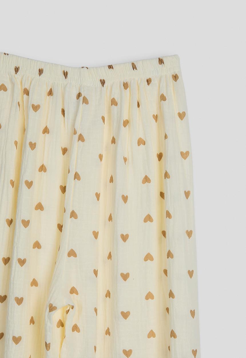 Pop Candy - Soft cotton pj set - cream/heart aop
