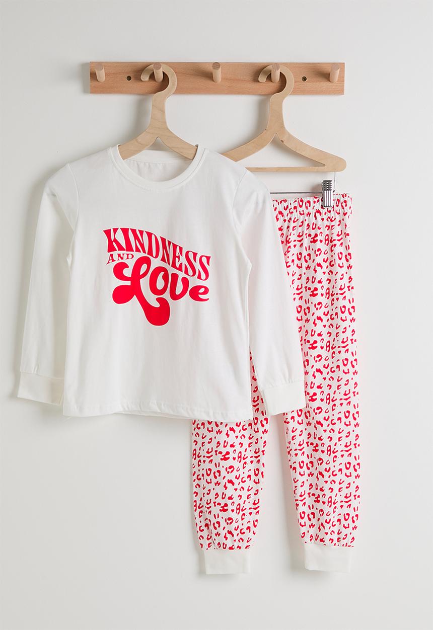 Pop Candy - Pj set - white/red leopard print