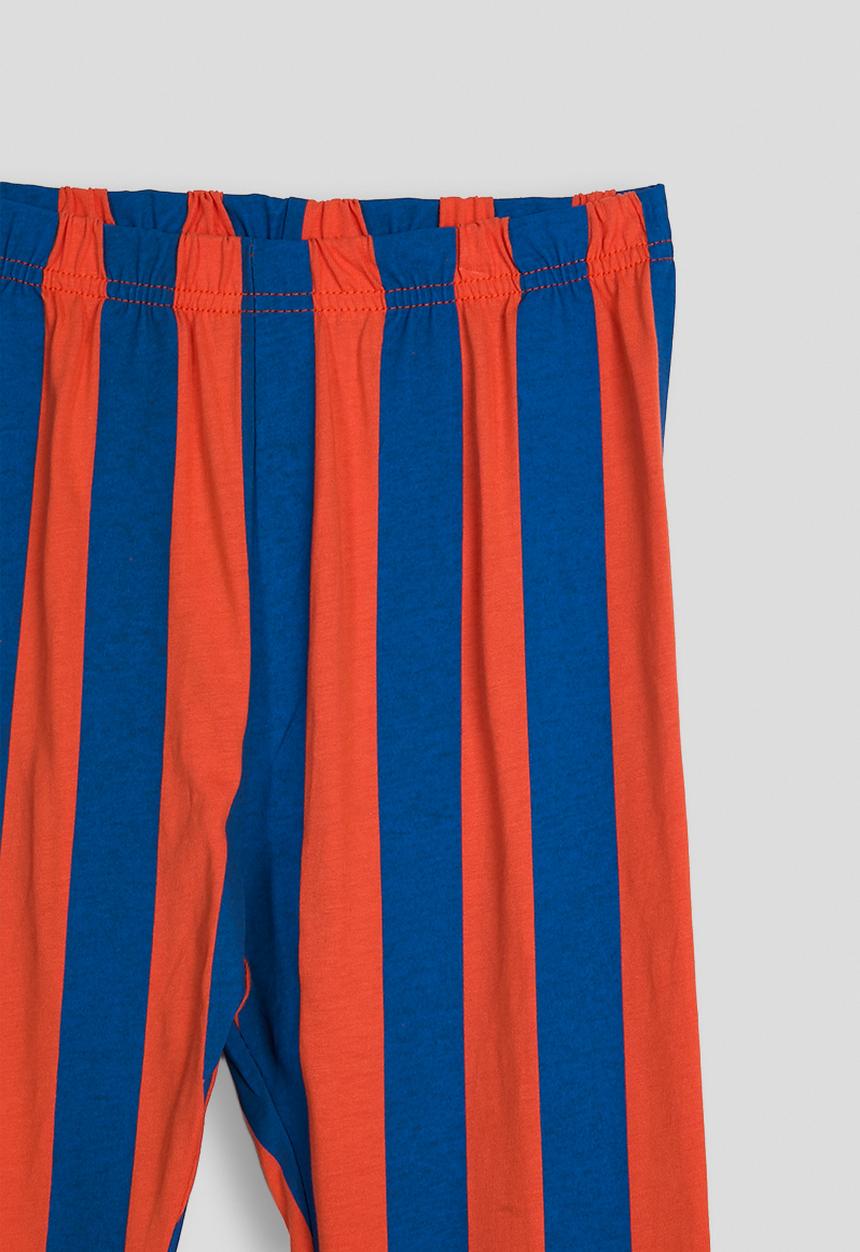 Pop Candy - Placement print pj set - pumpkin orange/blue stripes