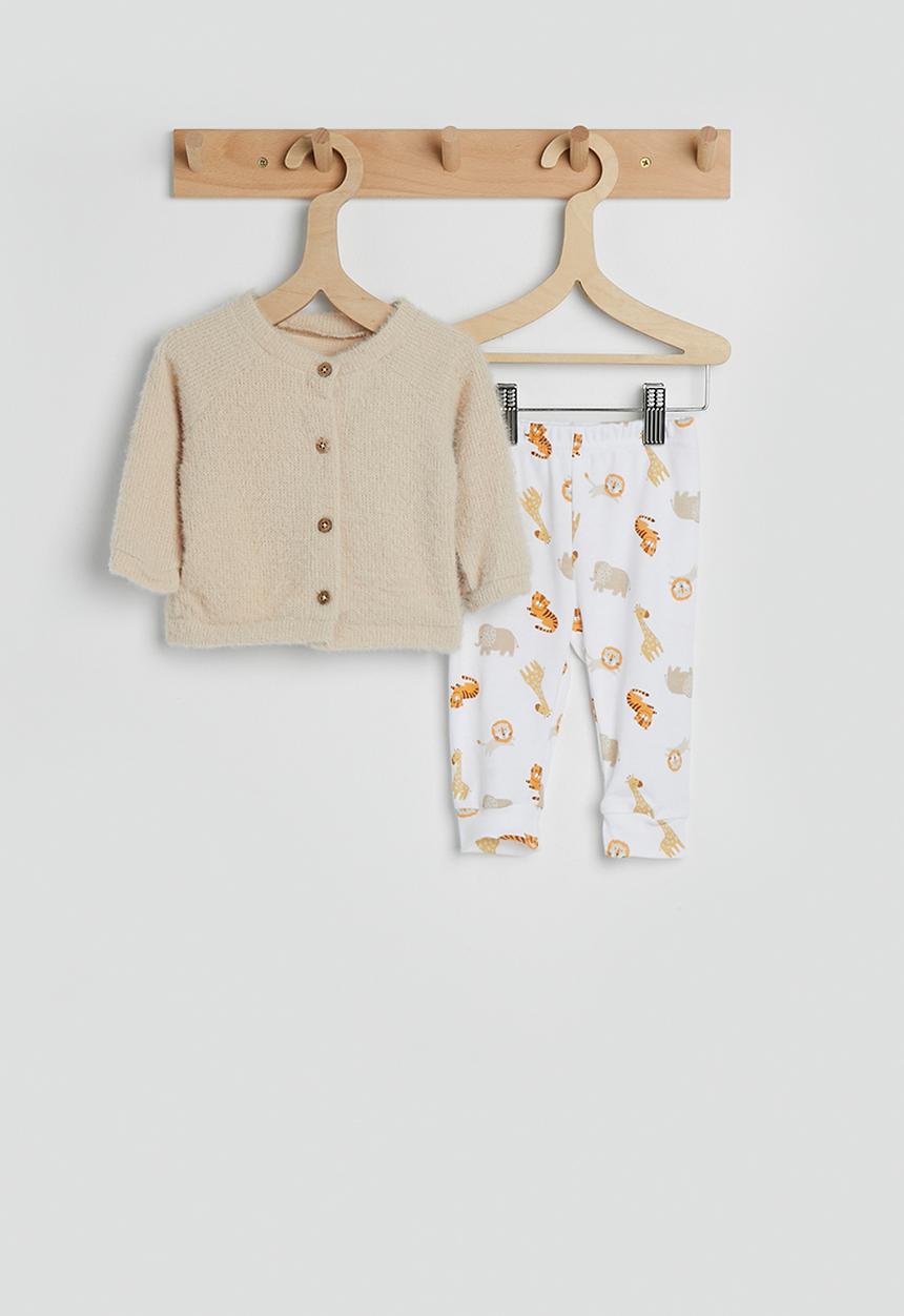 Pop Candy - Soft knit cardigan with tights - beige/multi