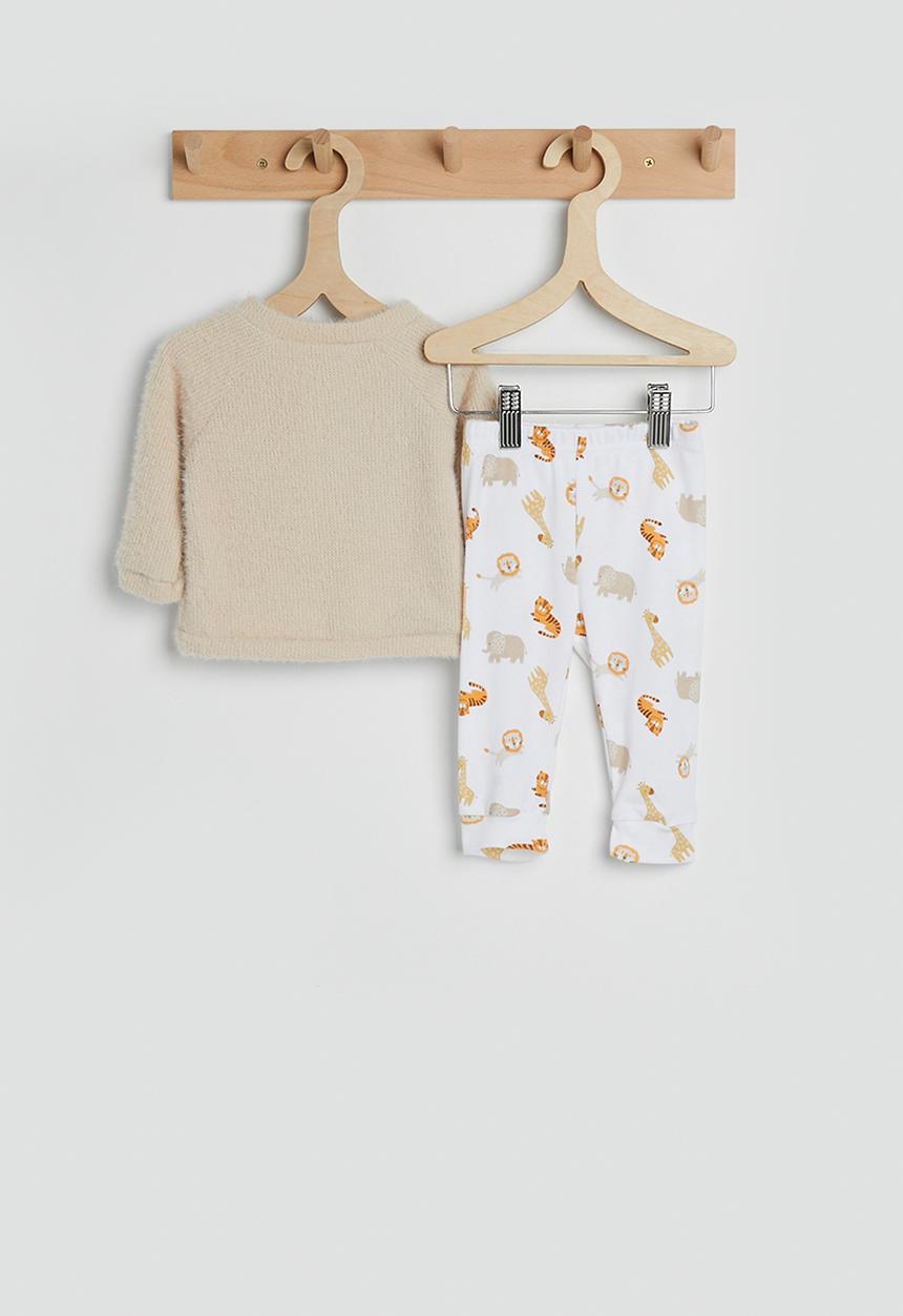 Pop Candy - Soft knit cardigan with tights - beige/multi