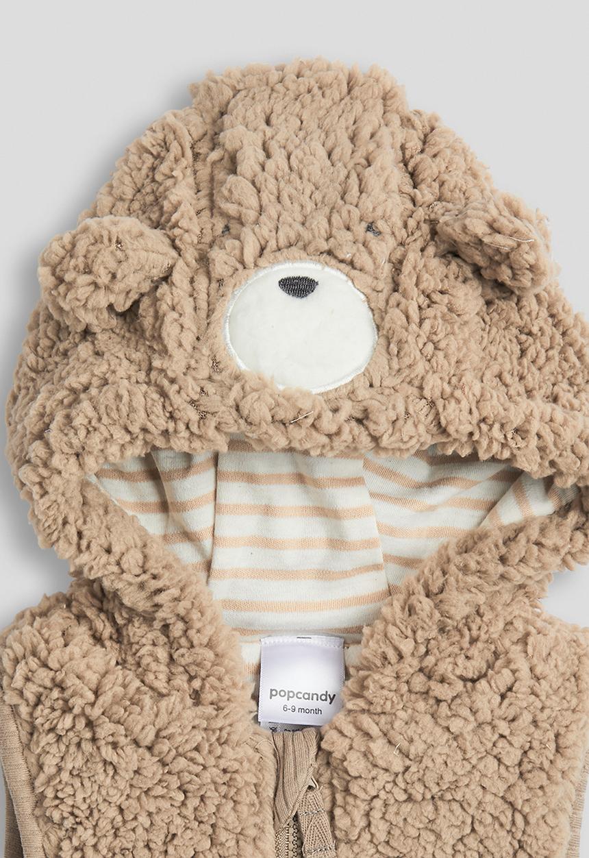 Pop Candy - Novelty fleece vest with leggings - light brown