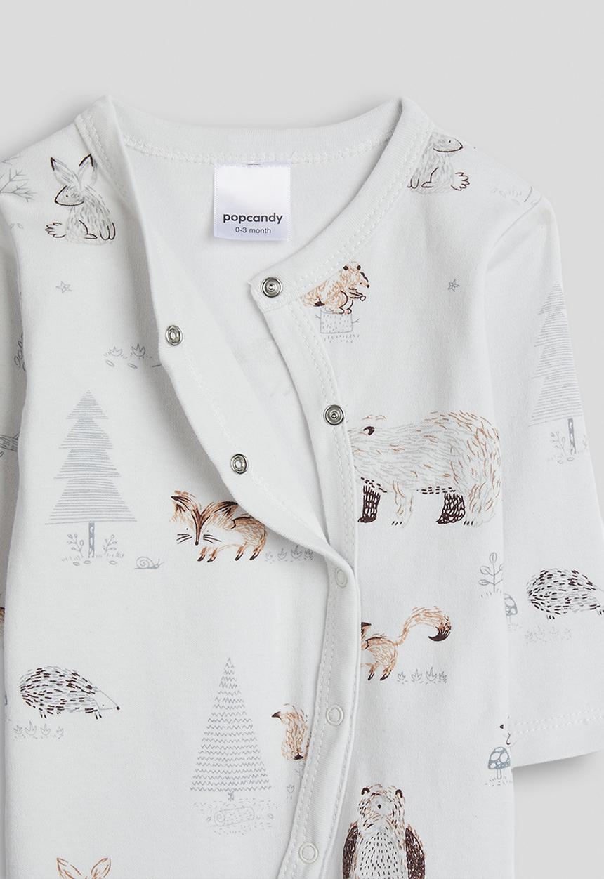 Pop Candy - Onesie and bib - off white/woodland animals