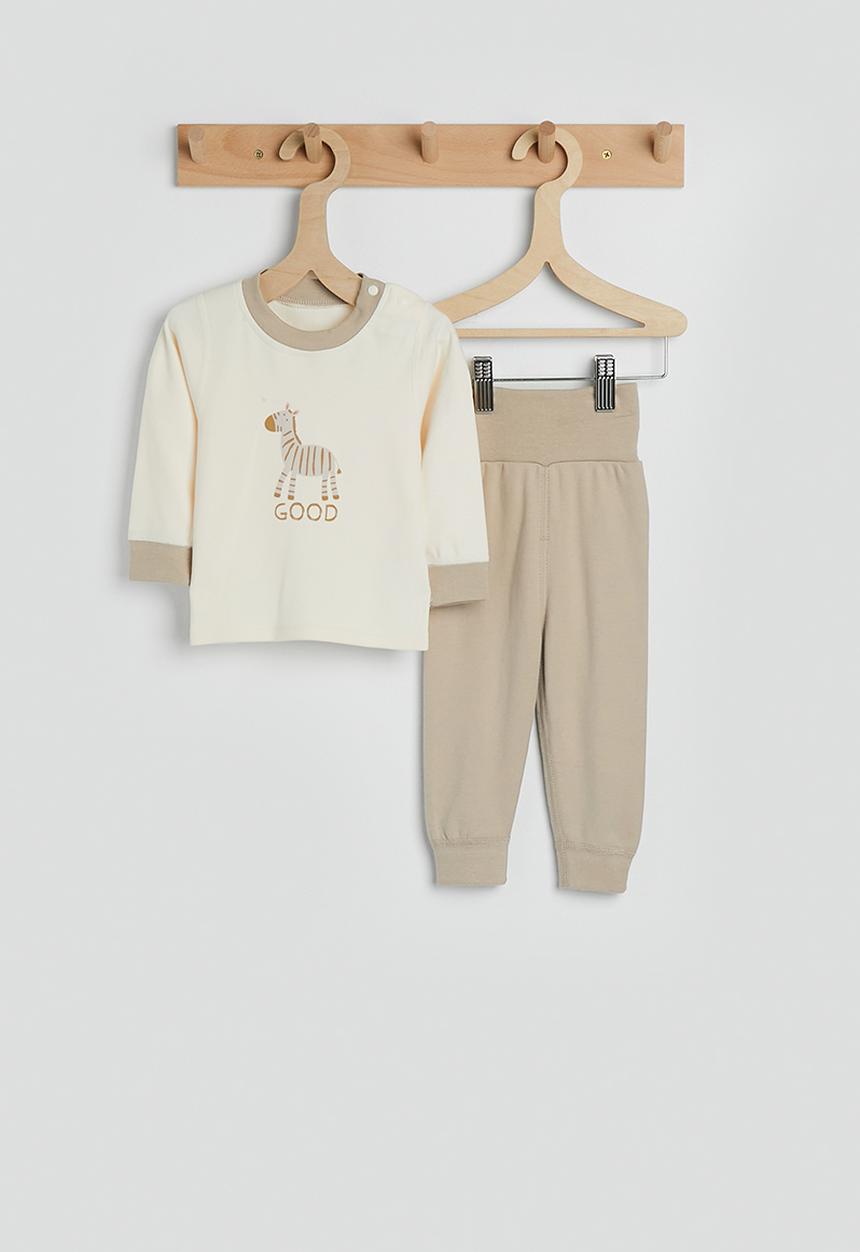Pop Candy - Zebra placement pj set - cream/light brown