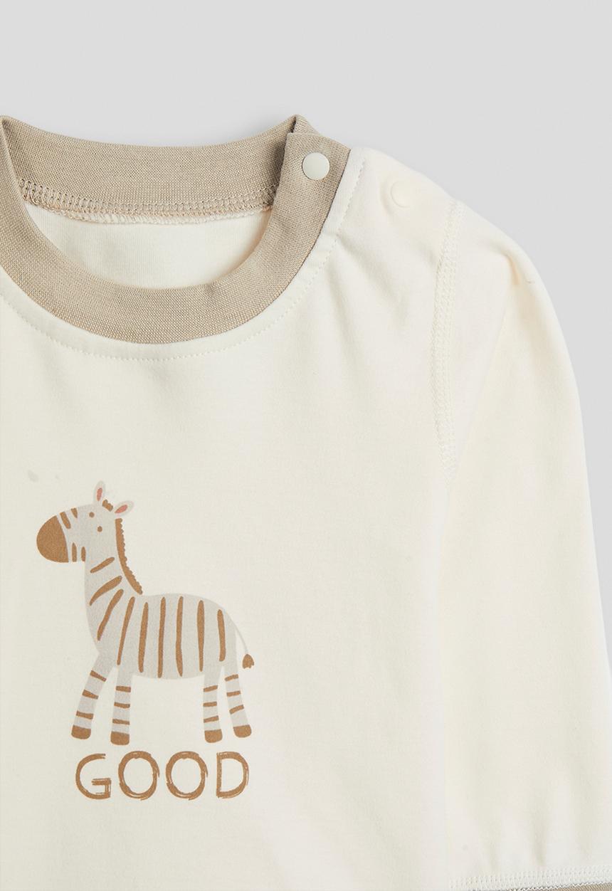 Pop Candy - Zebra placement pj set - cream/light brown