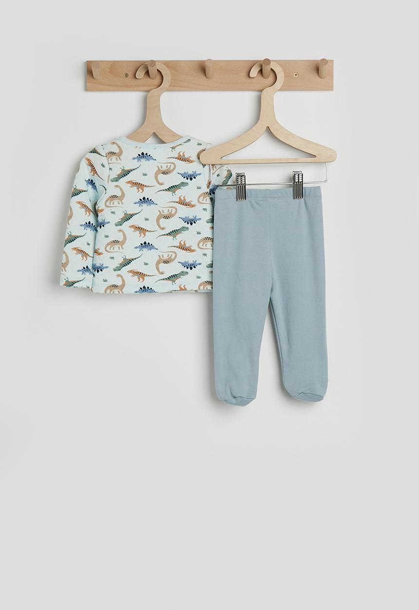 Pop Candy - Quilted cardigan with footed tights - blue/dino multi