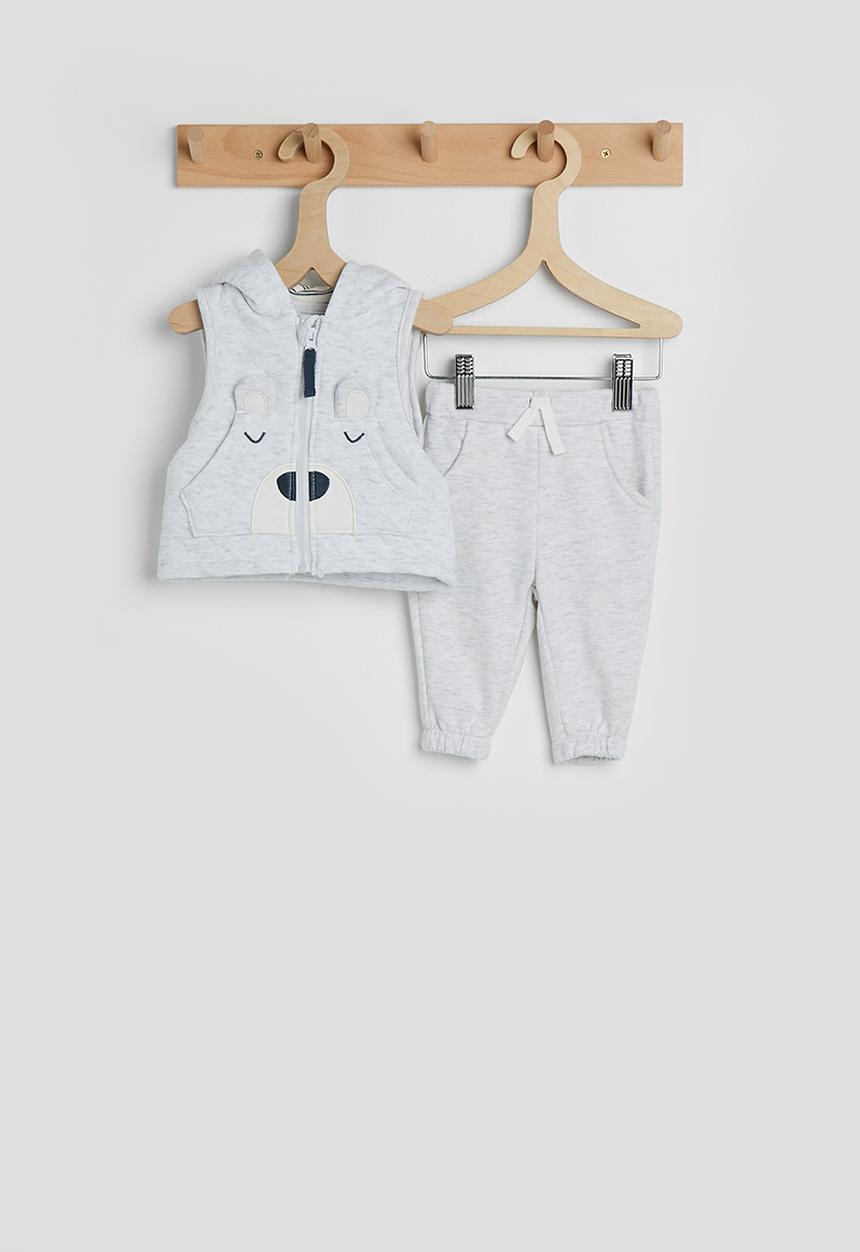 Pop Candy - Hooded vest with joggers - light grey