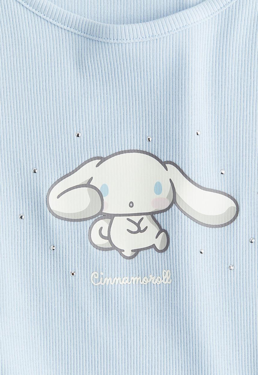 H&M - Print-motif cotton top - light blue/cinnamoroll