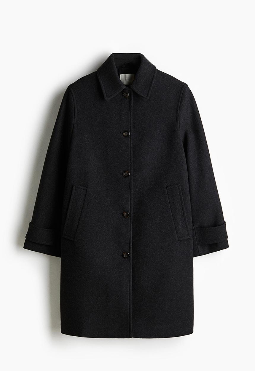 H&M - Car coat - black marl