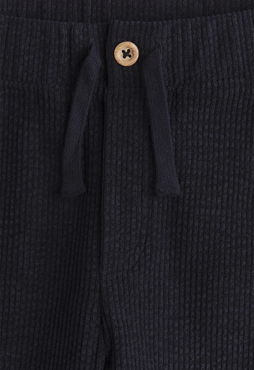 H&M - Ribbed velour trousers - navy blue