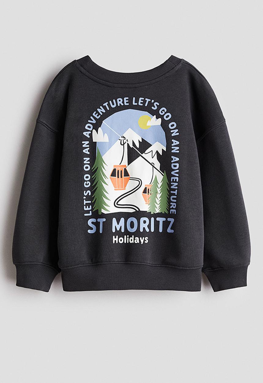 H&M - Printed sweatshirt - dark grey/st moritz