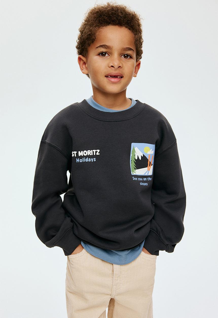 H&M - Printed sweatshirt - dark grey/st moritz