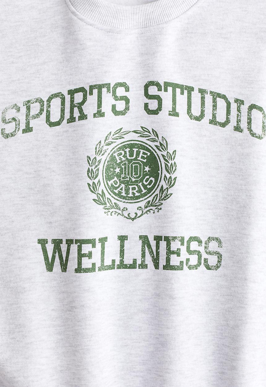 H&M - Motif-detail sweatshirt - light grey sports studio